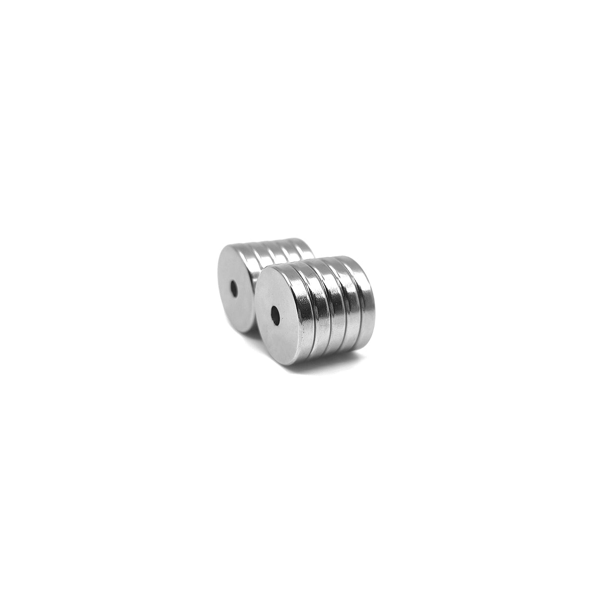 Undersænket powermagnet, Ring 23x4 mm. (N + S) 10-pak