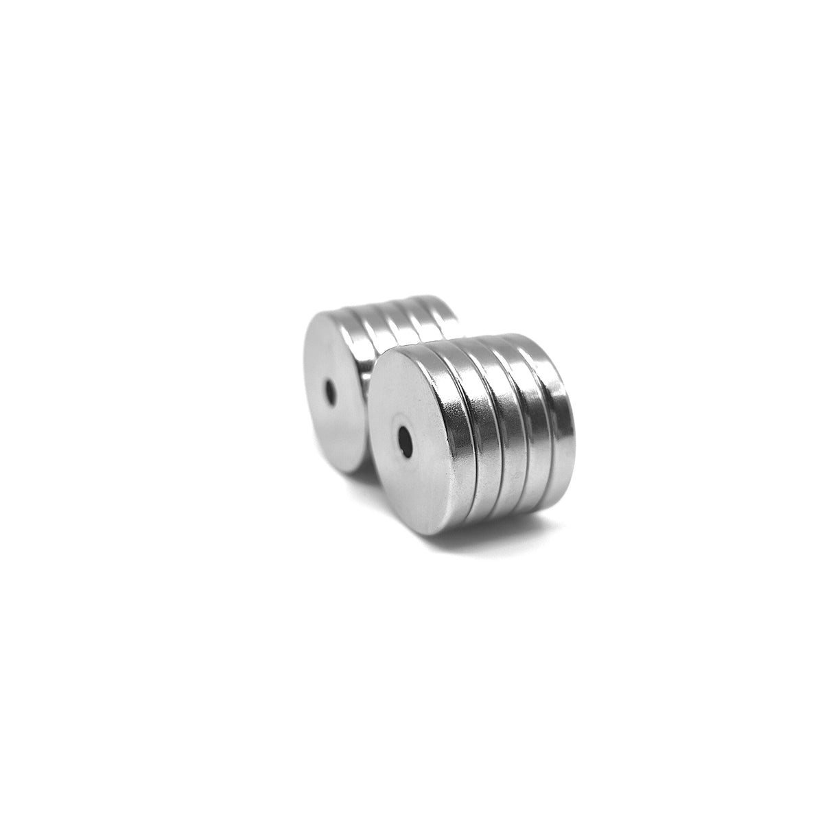 Undersænket powermagnet, Ring 27x4 mm. (N + S) 10-pak