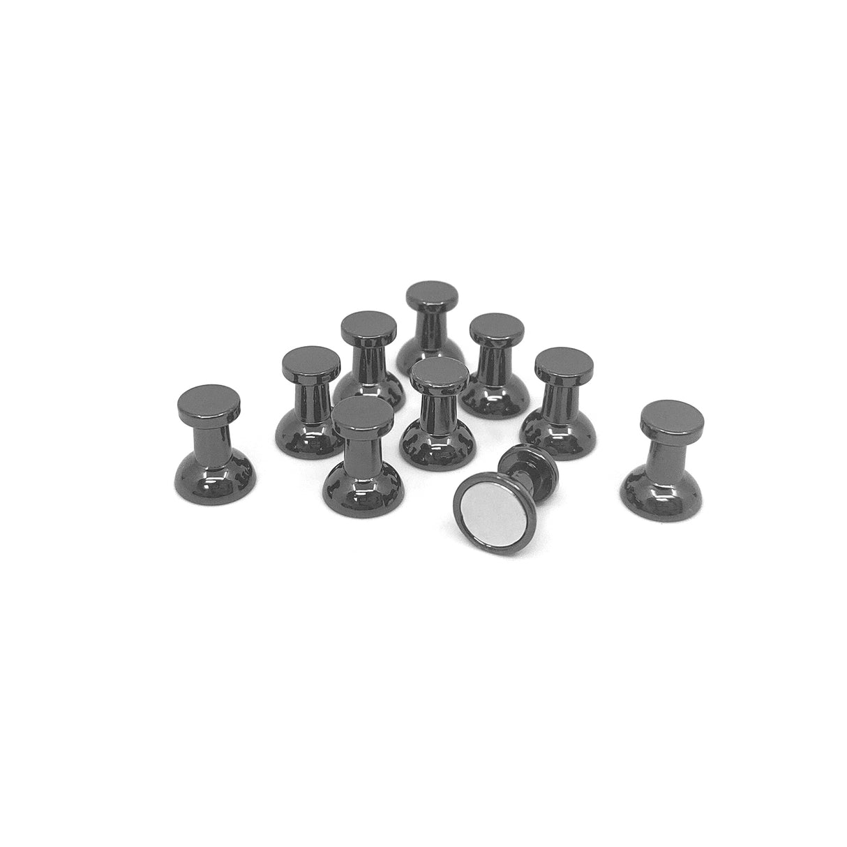 STIFT magneter, sort metal 10-pak - køleskabsmagneter