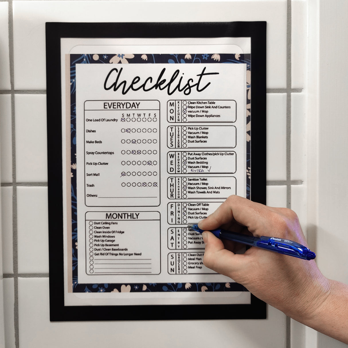 Magnetisk lomme A4, Sort m/Skrivefelt