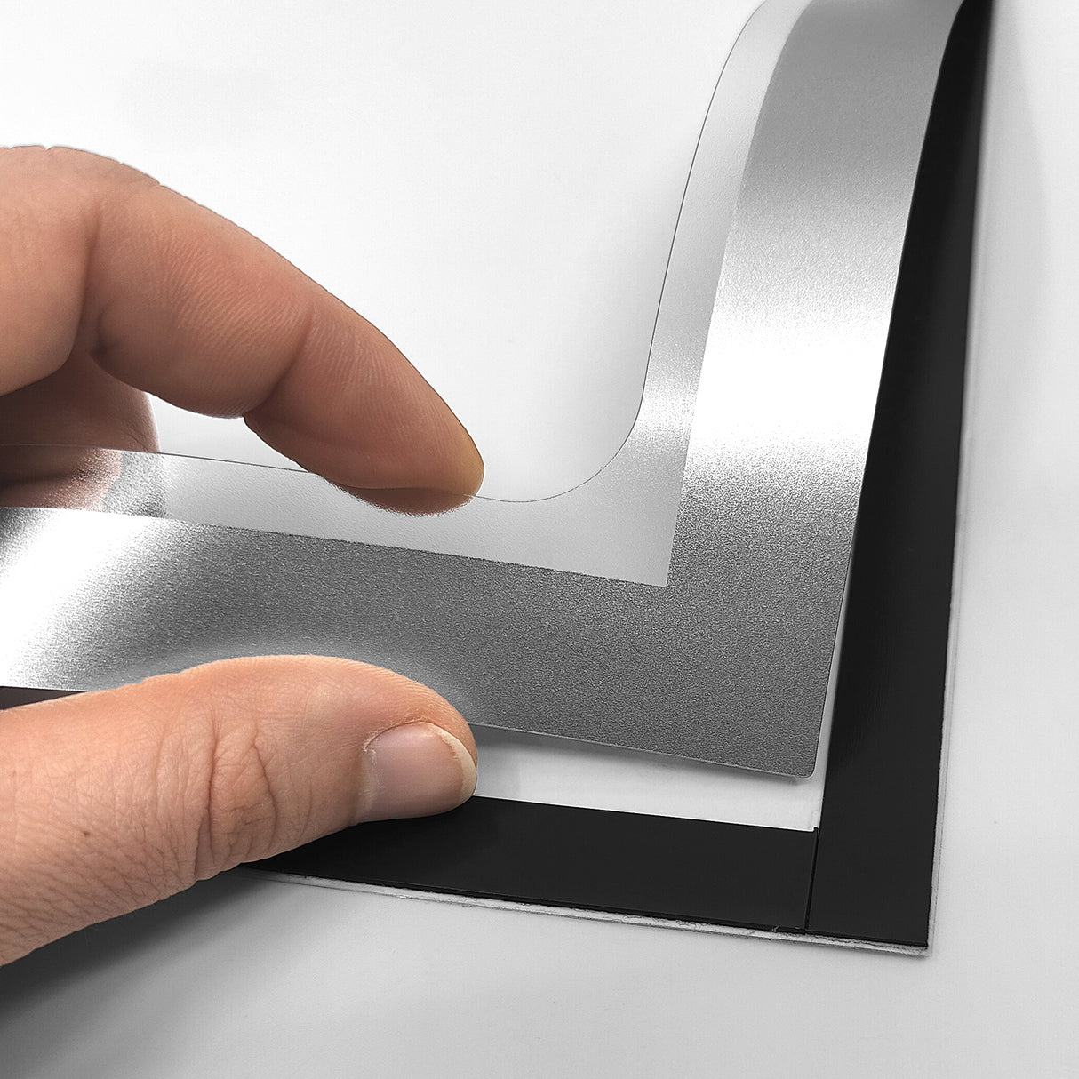 Magnetisk lomme A4, Sølv m/Skrivefelt