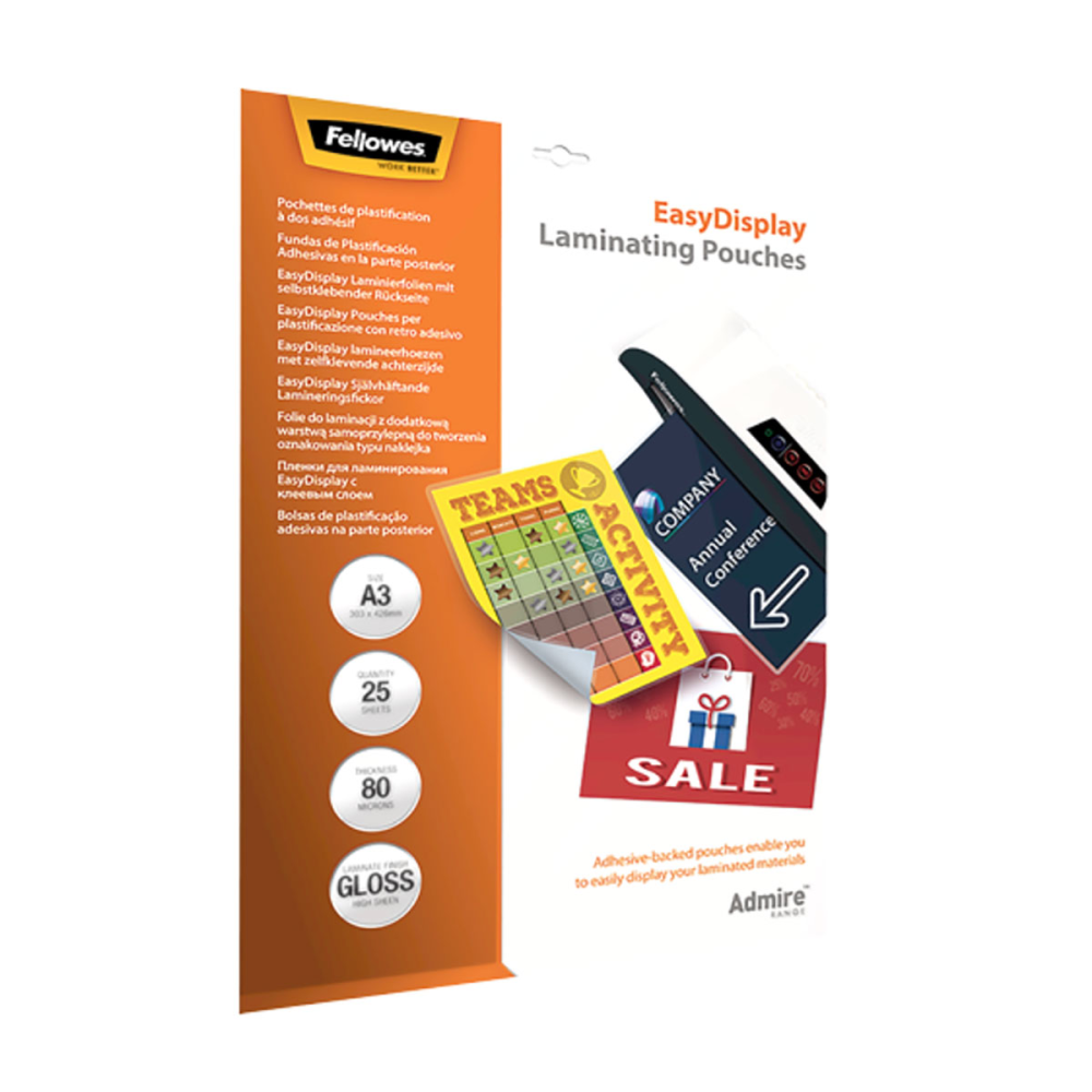 Lamineringslommer A3, selvklæb. (25 stk.)