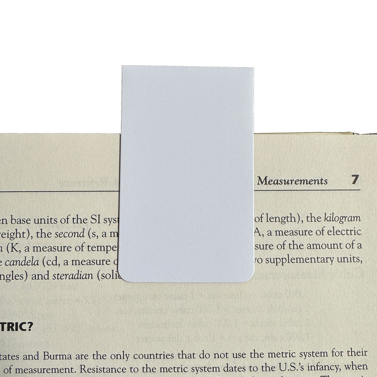 Magnetiske bogmærker 6x4 cm., hvide (2-pak)