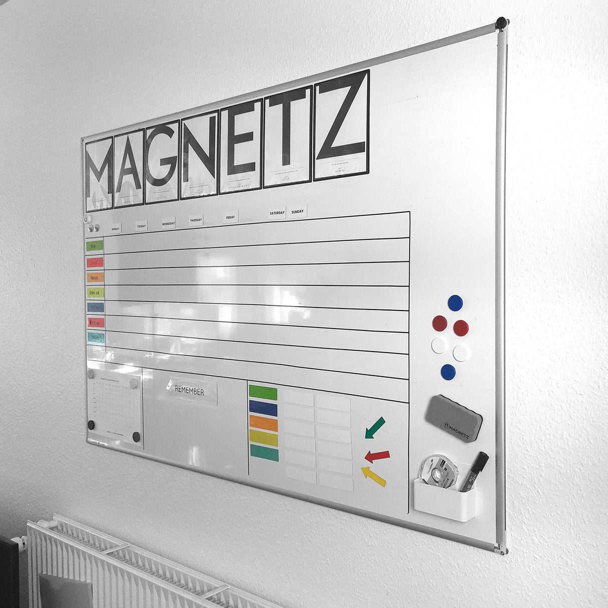 Weekdays - Ugedage på engelsk - Magnetsæt (7-pak)