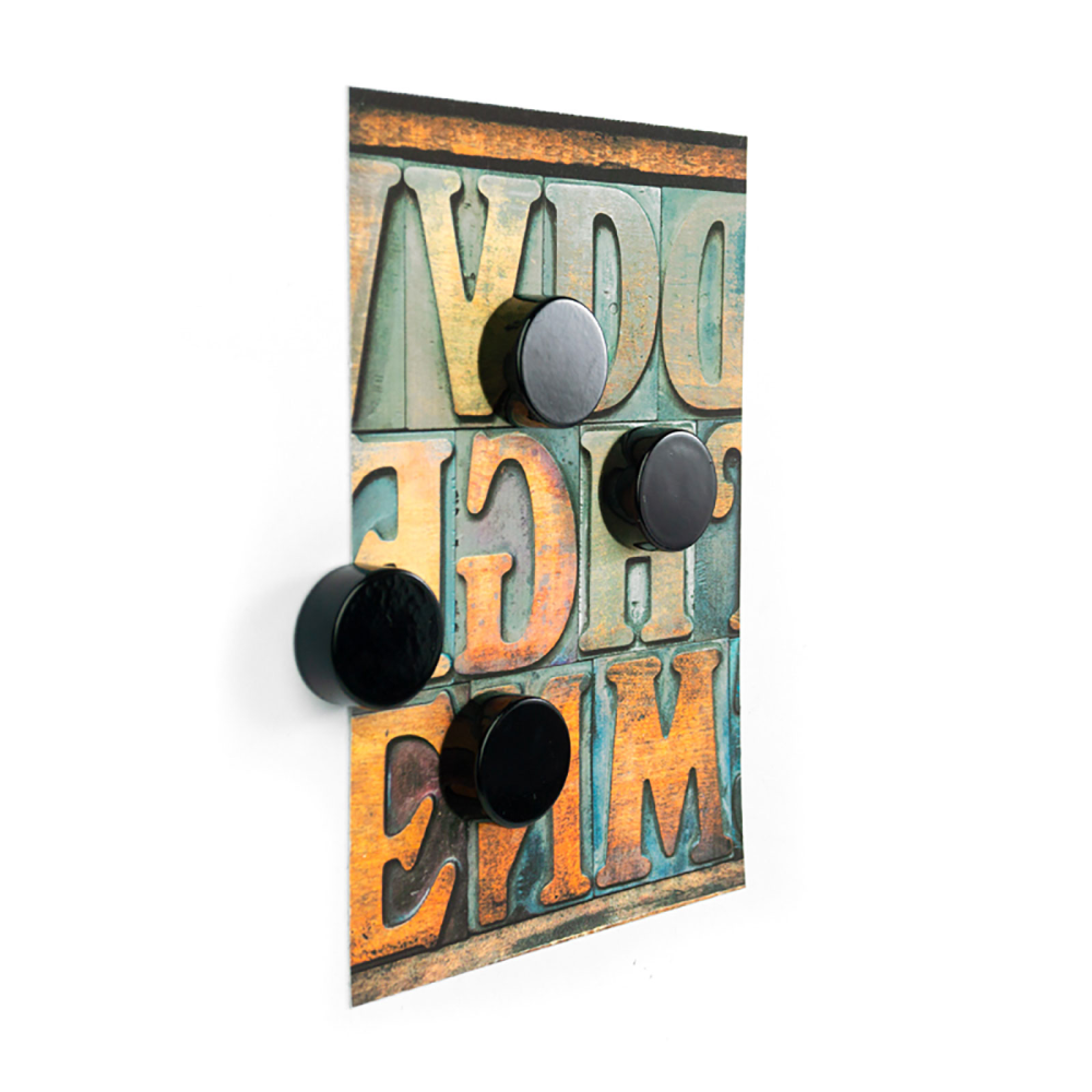 BLACK metal magneter, 4-pak