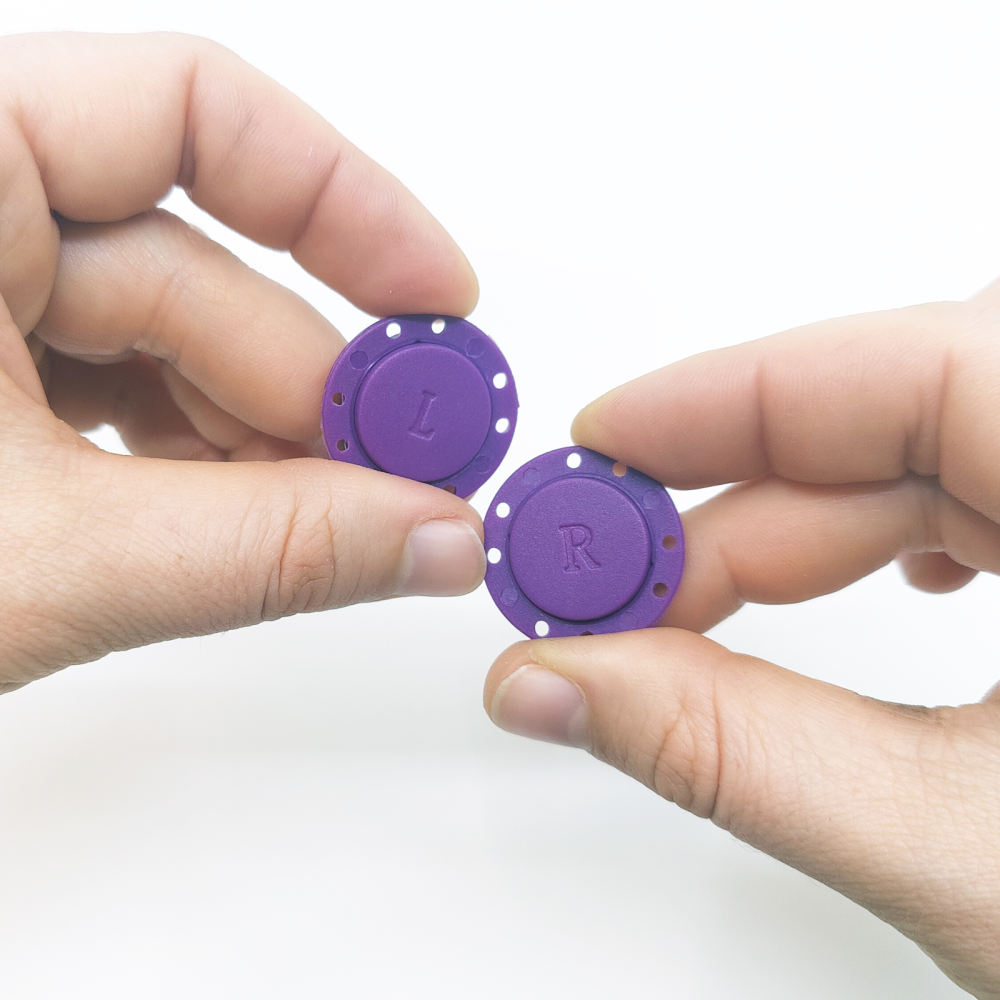 Sy-i-magnet knap rund Ø26 mm., lilla