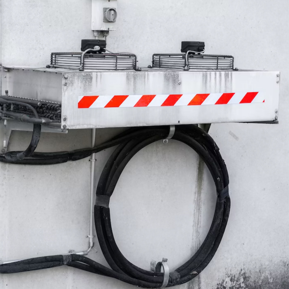 Magnetbånd Hvid/Rød, 50 mm. x 5 meter