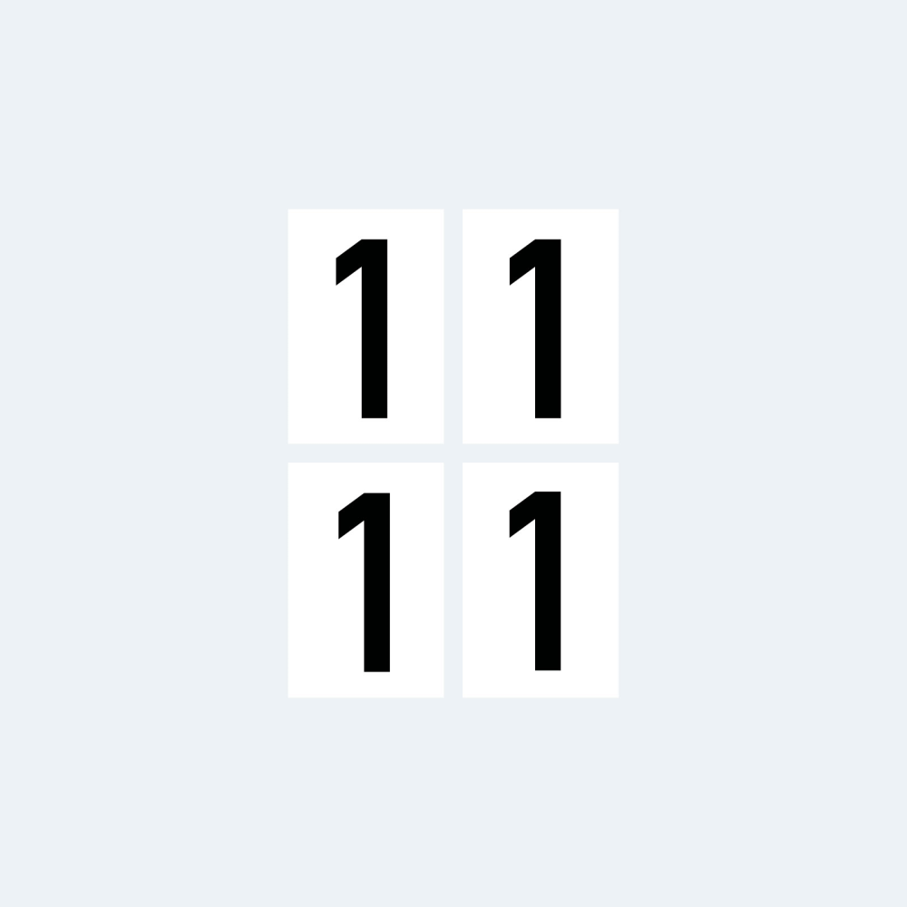 Magnetiske tal extra 1 - Magnetfolie 10x15 cm. (4-pak)