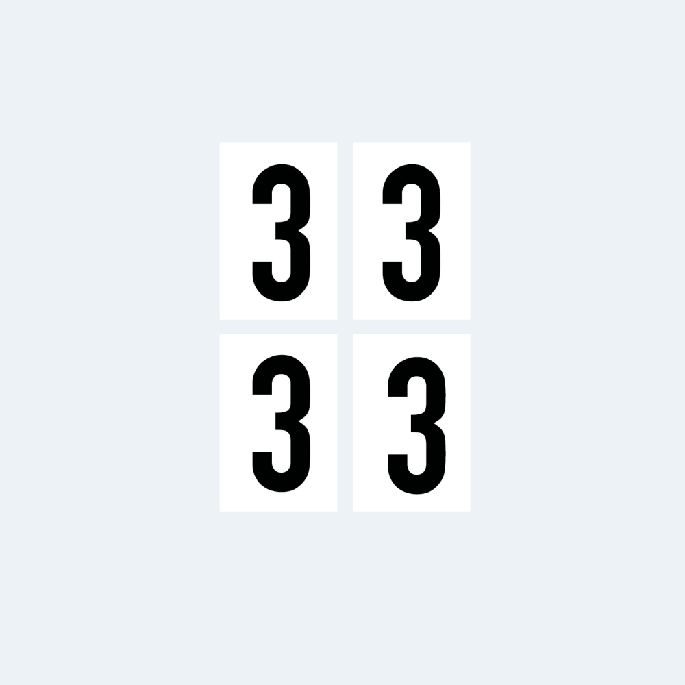 Magnetiske tal extra 3 - Magnetfolie 5x7 cm. (4-pak)