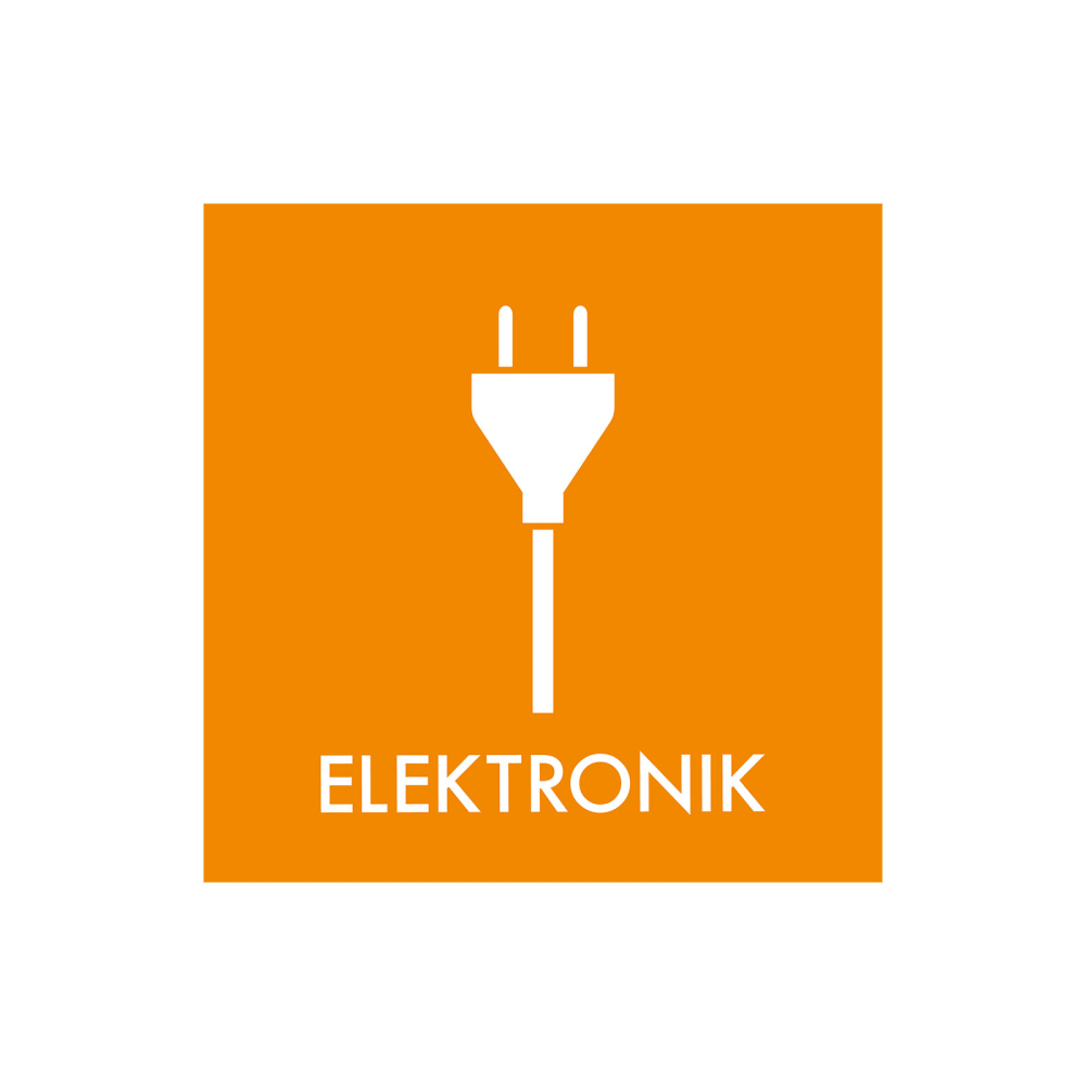 Affaldssortering “elektronik” - magnetskilt 30x30 cm.