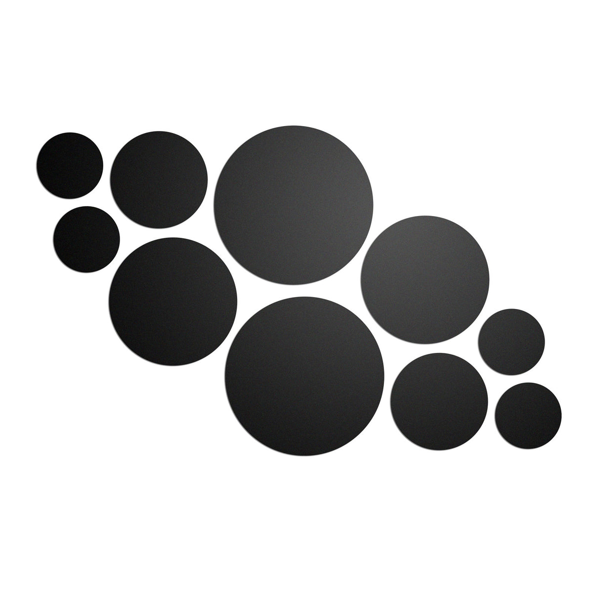 Runde metal-tavler "FLEX" mix, Sort (10-pak)