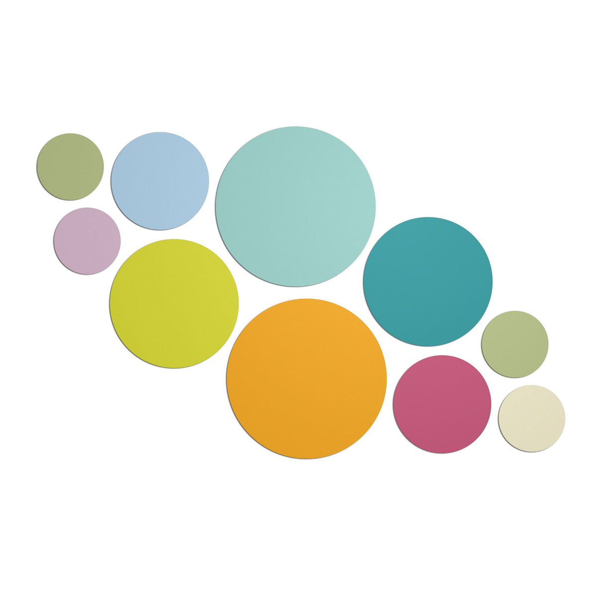 Runde metal-tavler "FLEX" fl. farver (10-pak)