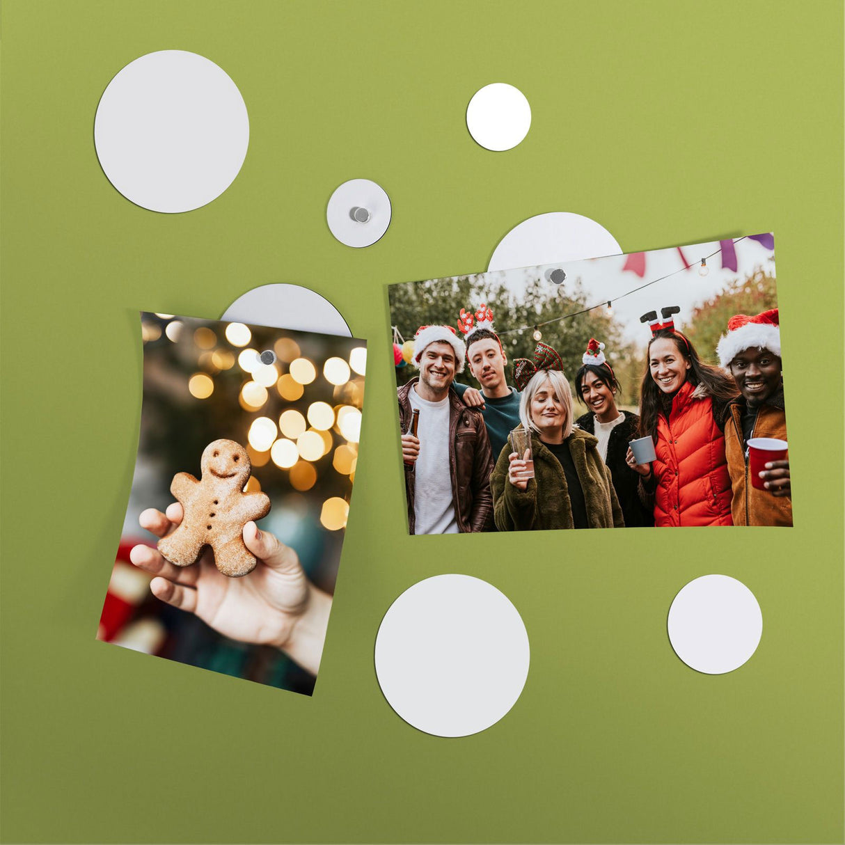 Runde metal-tavler "FLEX" mix, Hvid (10-pak)