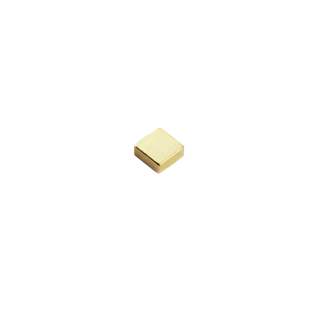 Power magnet, Blok 5x5x2 mm., Guld