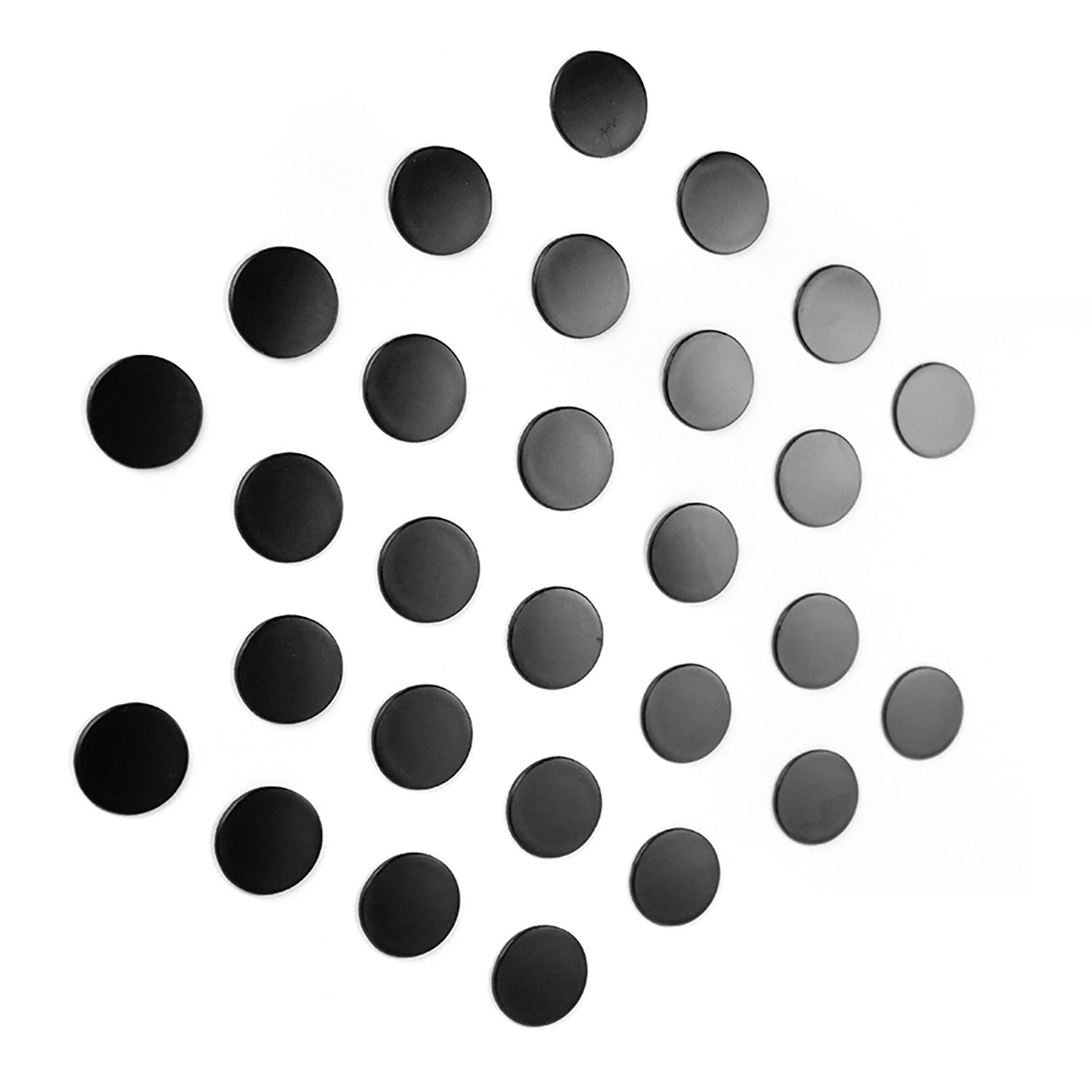 Runde metal-tavler "FLEX DOT" mini, Sort (28-pak)