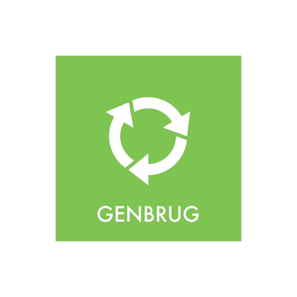 Affaldssortering “genbrug” - magnetskilt 30x30 cm.