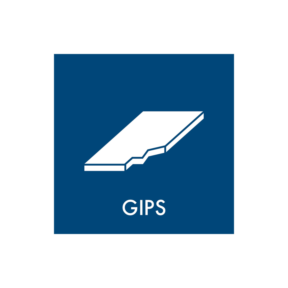 Affaldssortering “gips” - magnetskilt 30x30 cm.