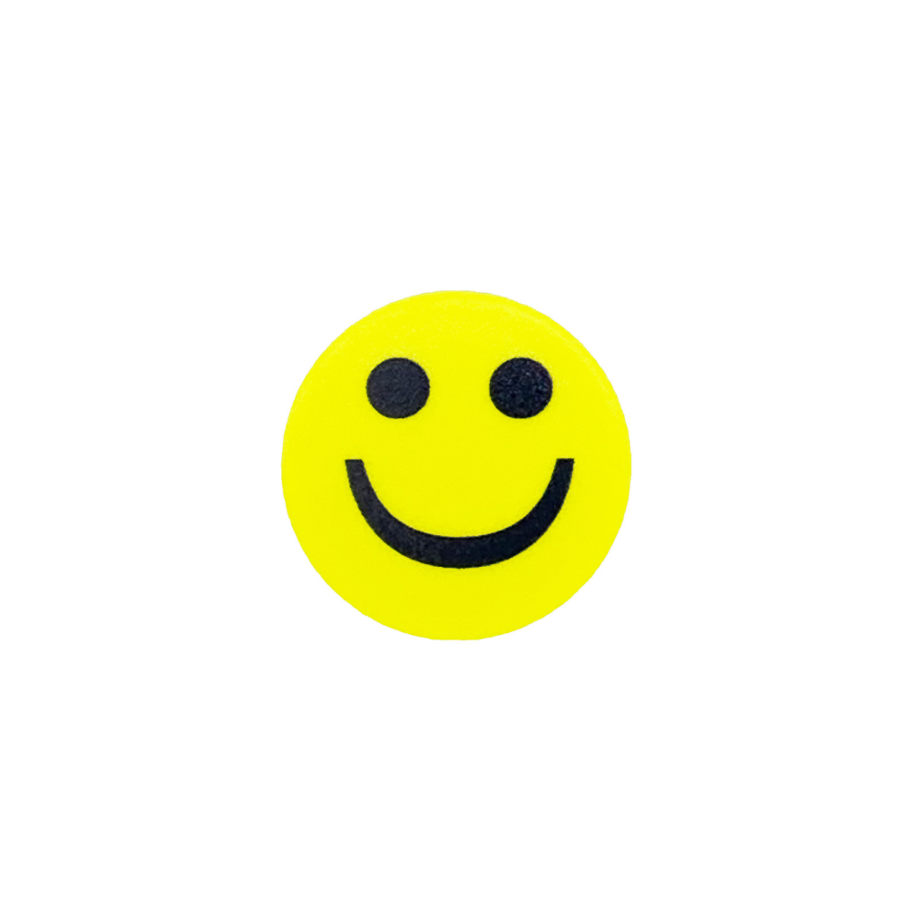 Smiley Magnet gul, Glad - Kraftig magnet