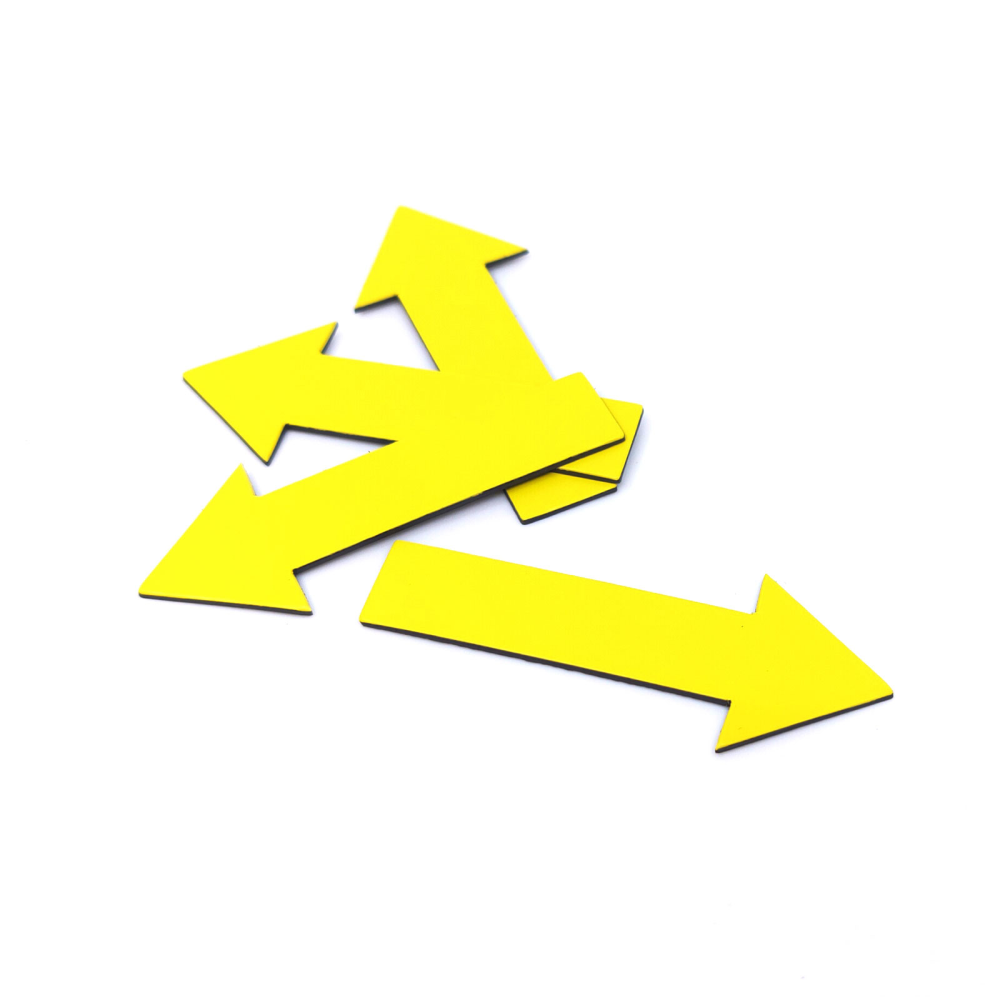 Gul pil 7x3 cm. - magnetfolie