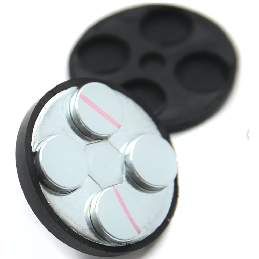 Gummimagnet m. udvendigt gevind, Ø31 mm.