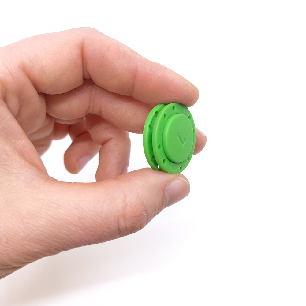Sy-i-magnet knap rund Ø26 mm., grøn