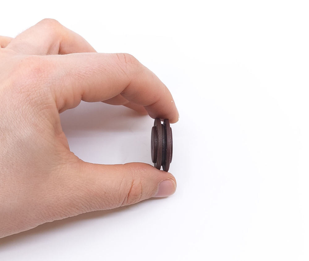 Sy-i-magnet knap rund Ø26 mm., brun