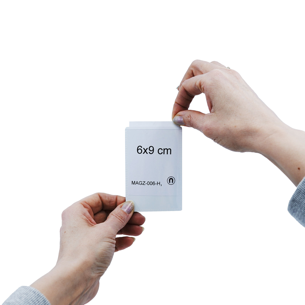 Magnetlomme 6x9 cm., Hvid