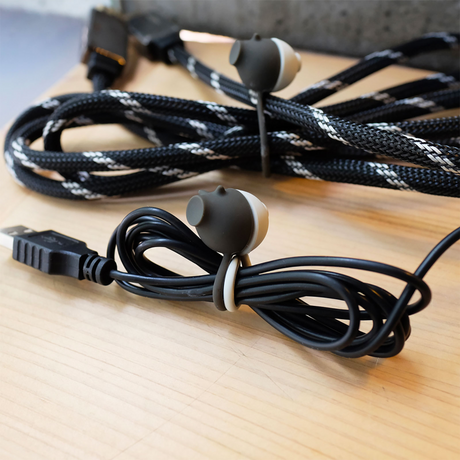 ZOO wrap kabelholder sort/hvid gris, 2-pak