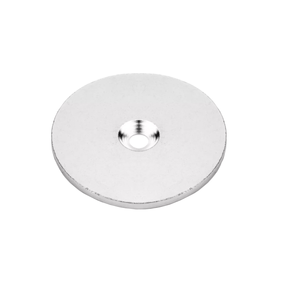 Undersænket metalplade Ø50 mm.