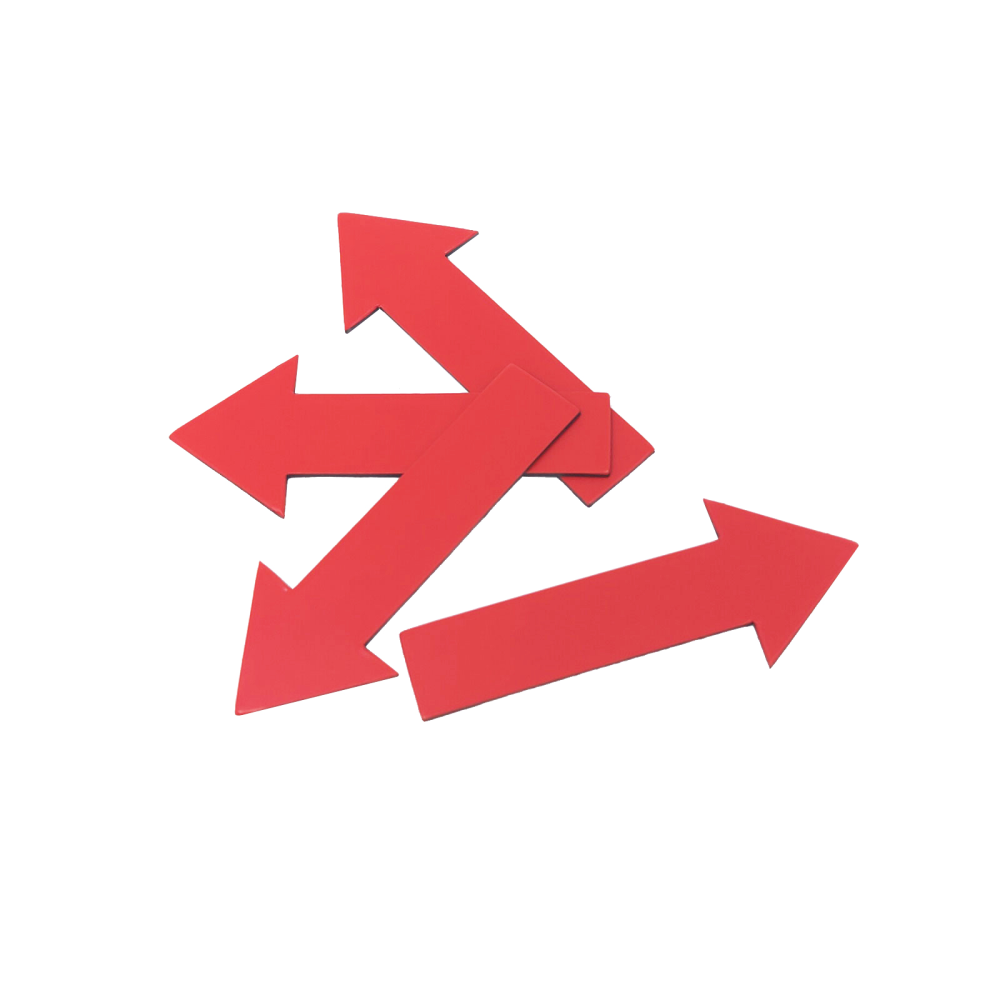 Rød pil 7x3 cm. - magnetfolie