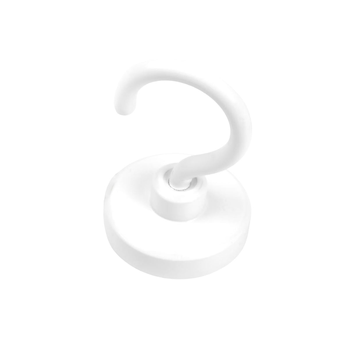 Pottemagnet med krog, Hvid Ø40 mm.