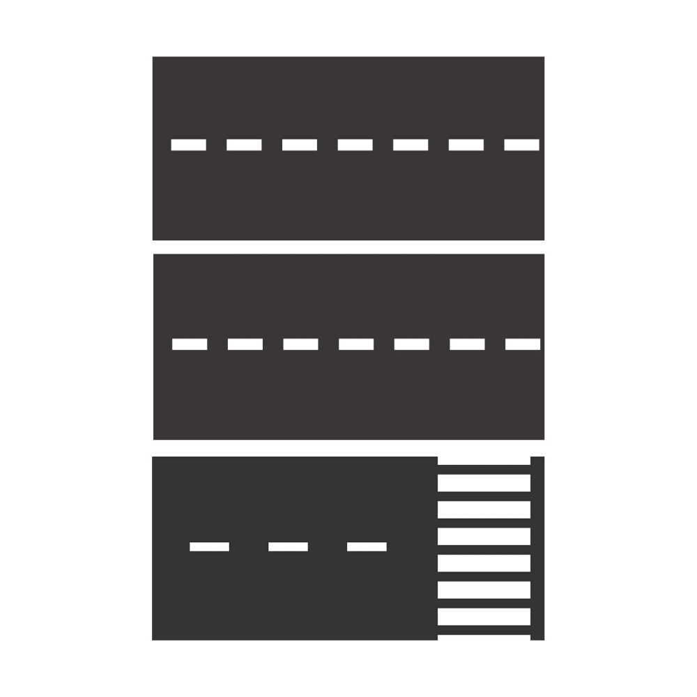 Køreskole-magneter #3 - Vejbaner (1 ark)