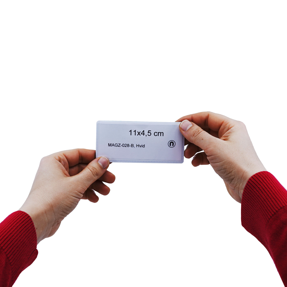 Magnetlomme 11x4,5 cm., Hvid