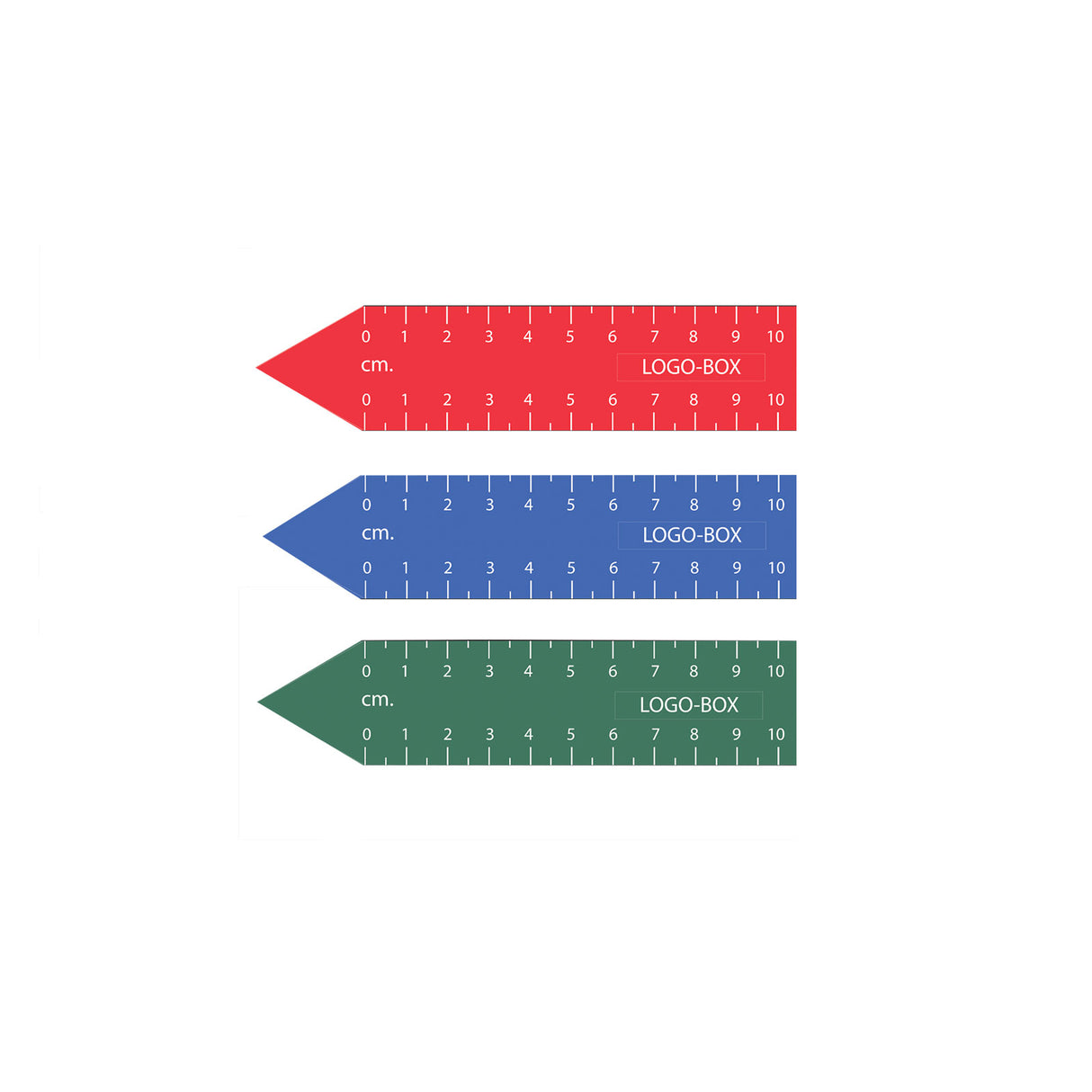 Magnetisk lineal m/hvide tal, 10 cm. (til logo-print)