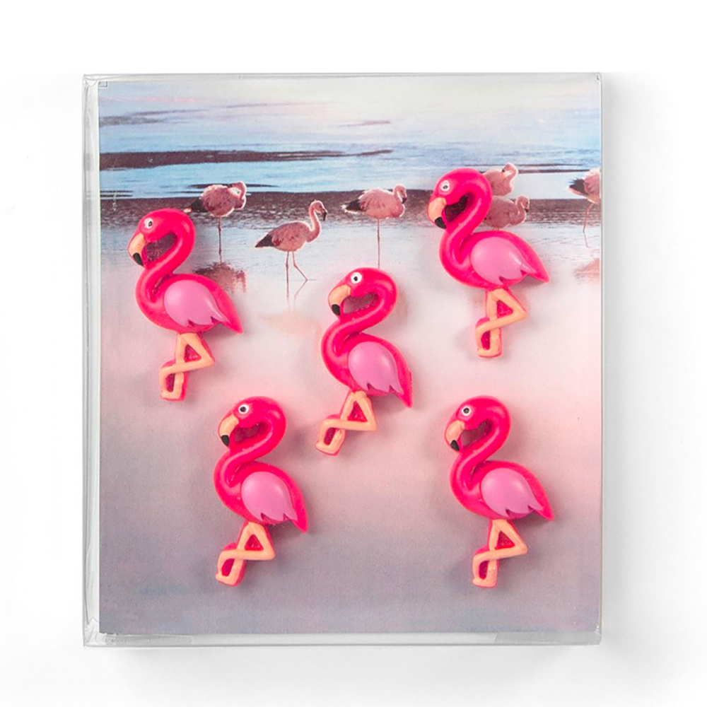 Flamingo Pink 5-pak - køleskabsmagneter