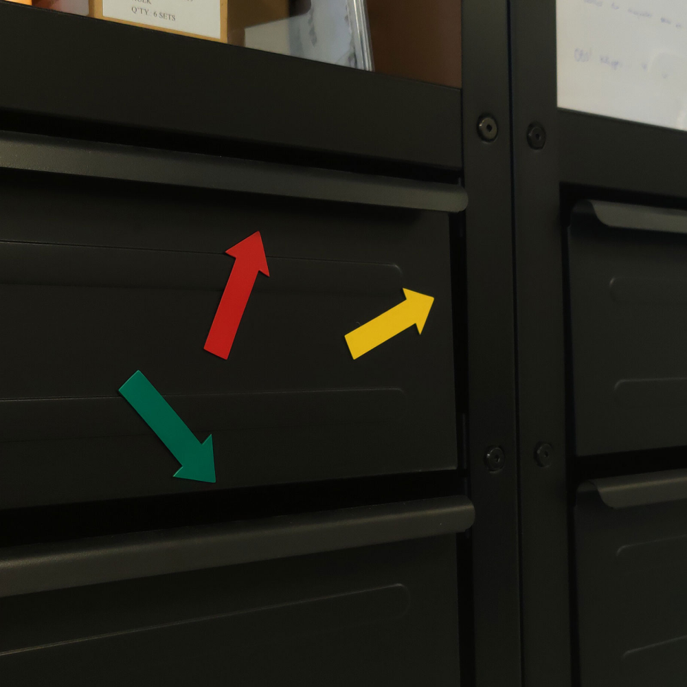 Grøn pil 7x3 cm. - magnetfolie