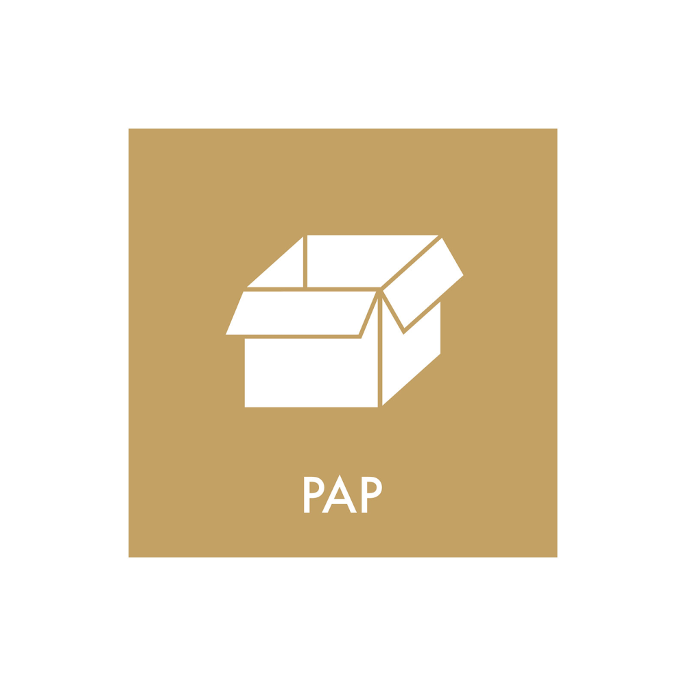 Affaldssortering “pap" - magnetskilt 30x30 cm.