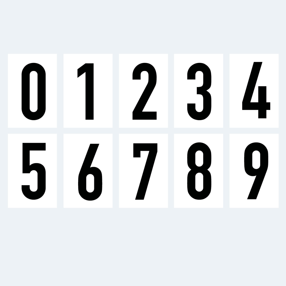Magnetiske tal 0-9 - Magnetfolie 10x15 cm.