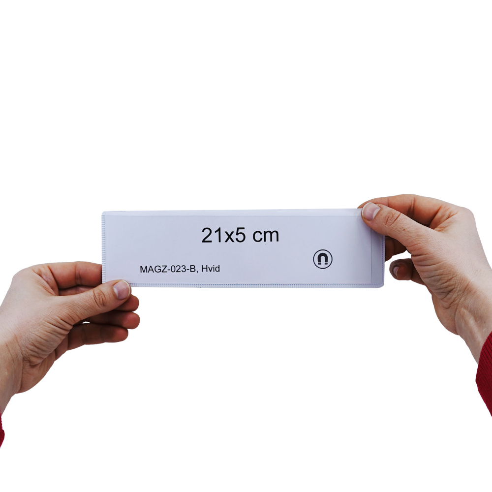 Magnetlomme 21x5 cm., Hvid