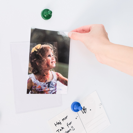 Magnetlomme 10x15 cm., Hvid m/quickload