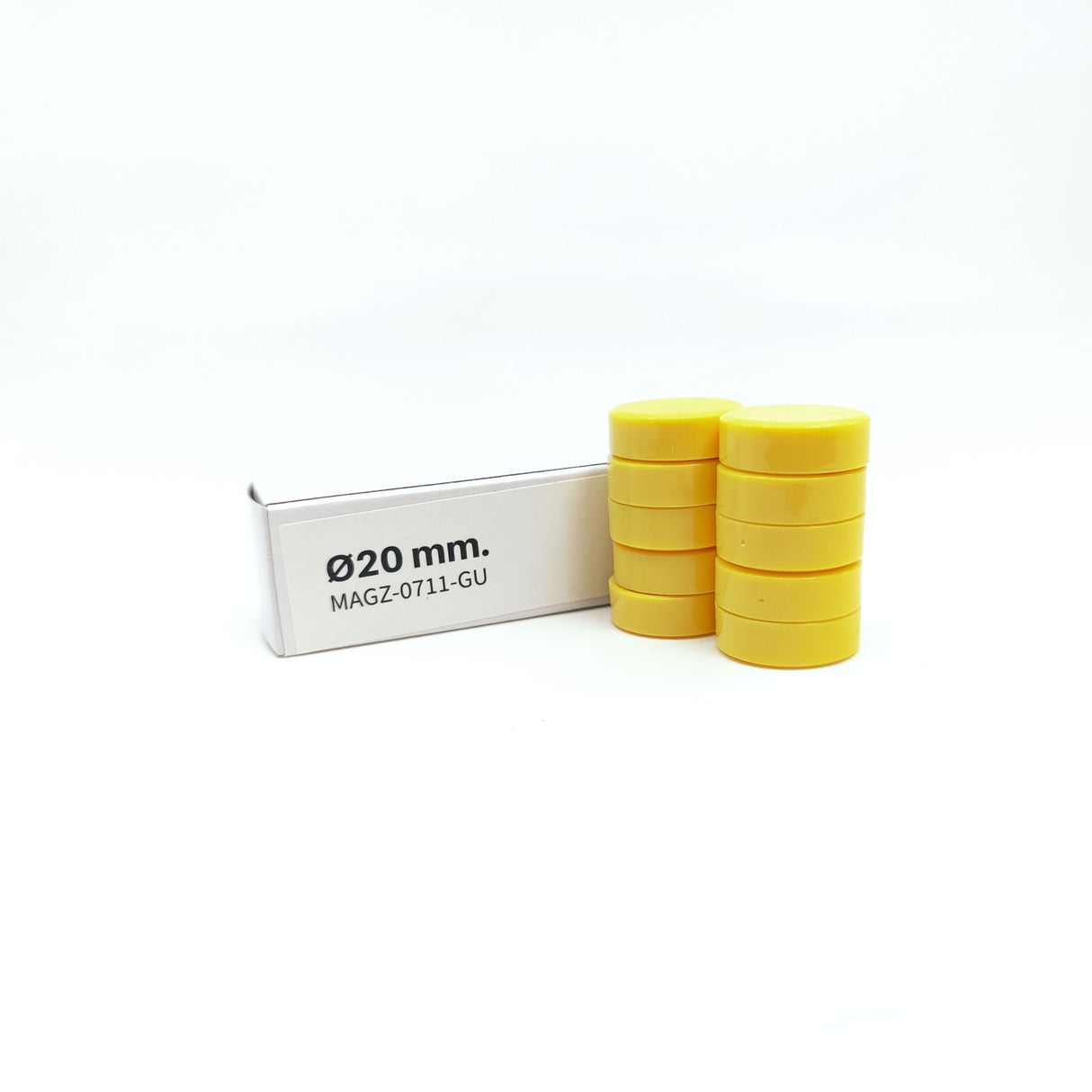 Magnordic Kontormagnet, Gul Ø20 mm. (10-pak)