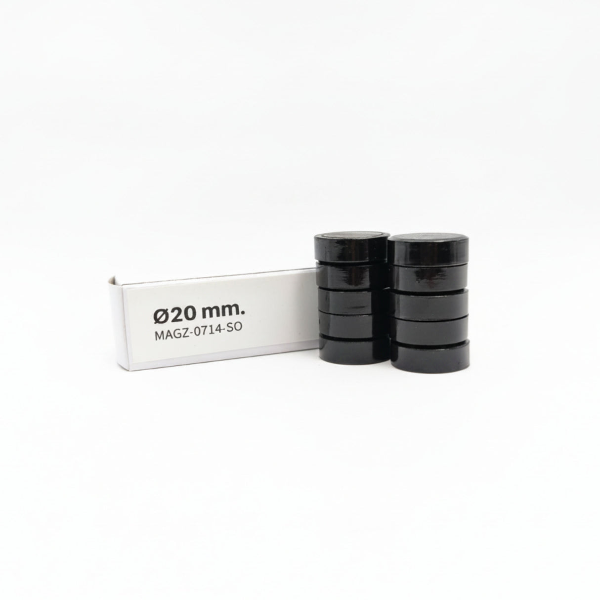 Magnordic Kontormagnet, Sort Ø20 mm. (10-pak)
