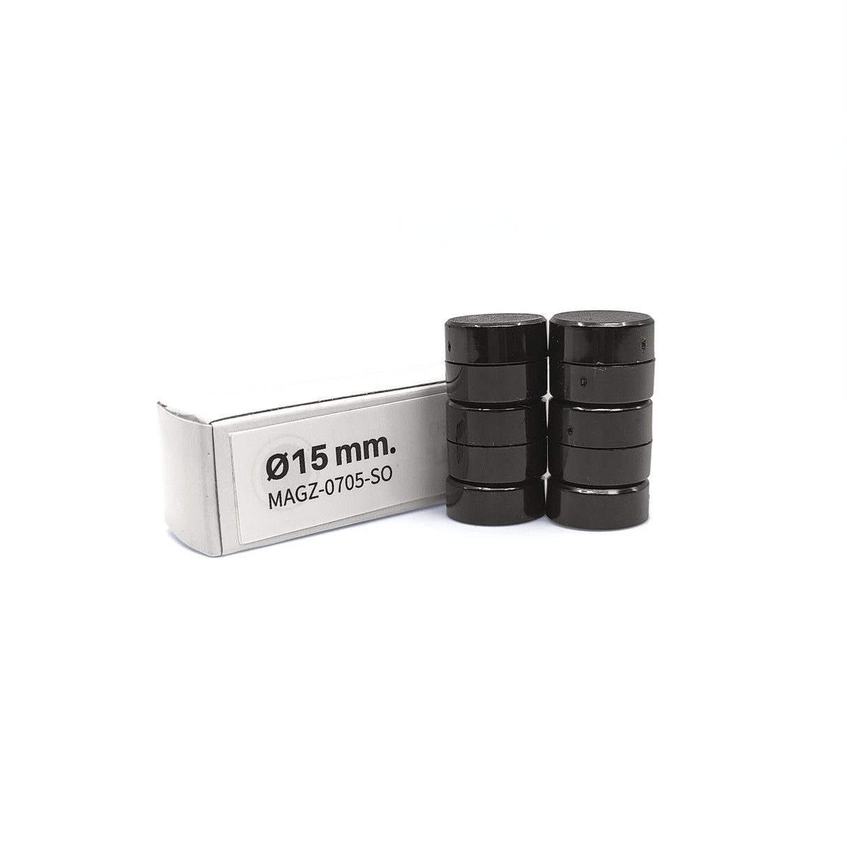 Magnordic Kontormagnet, Sort Ø15 mm. (10-pak)