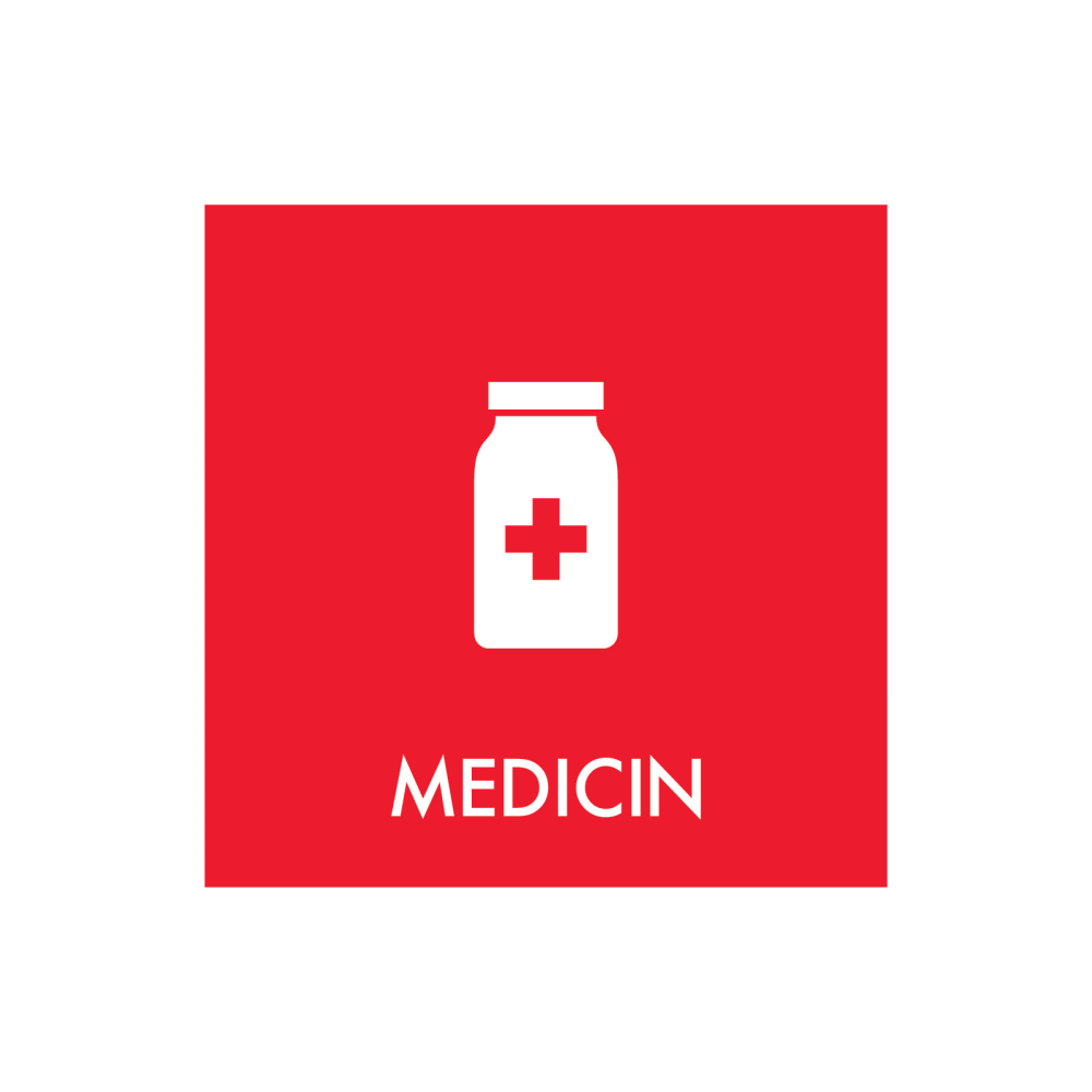 Affaldssortering “medicin” - magnetskilt 30x30 cm.