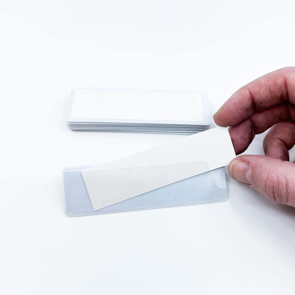 Magnetlommer 10x3 cm., Hvid (10-pak)