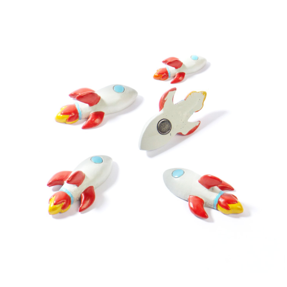 Raket magneter, 5-pak - køleskabsmagneter