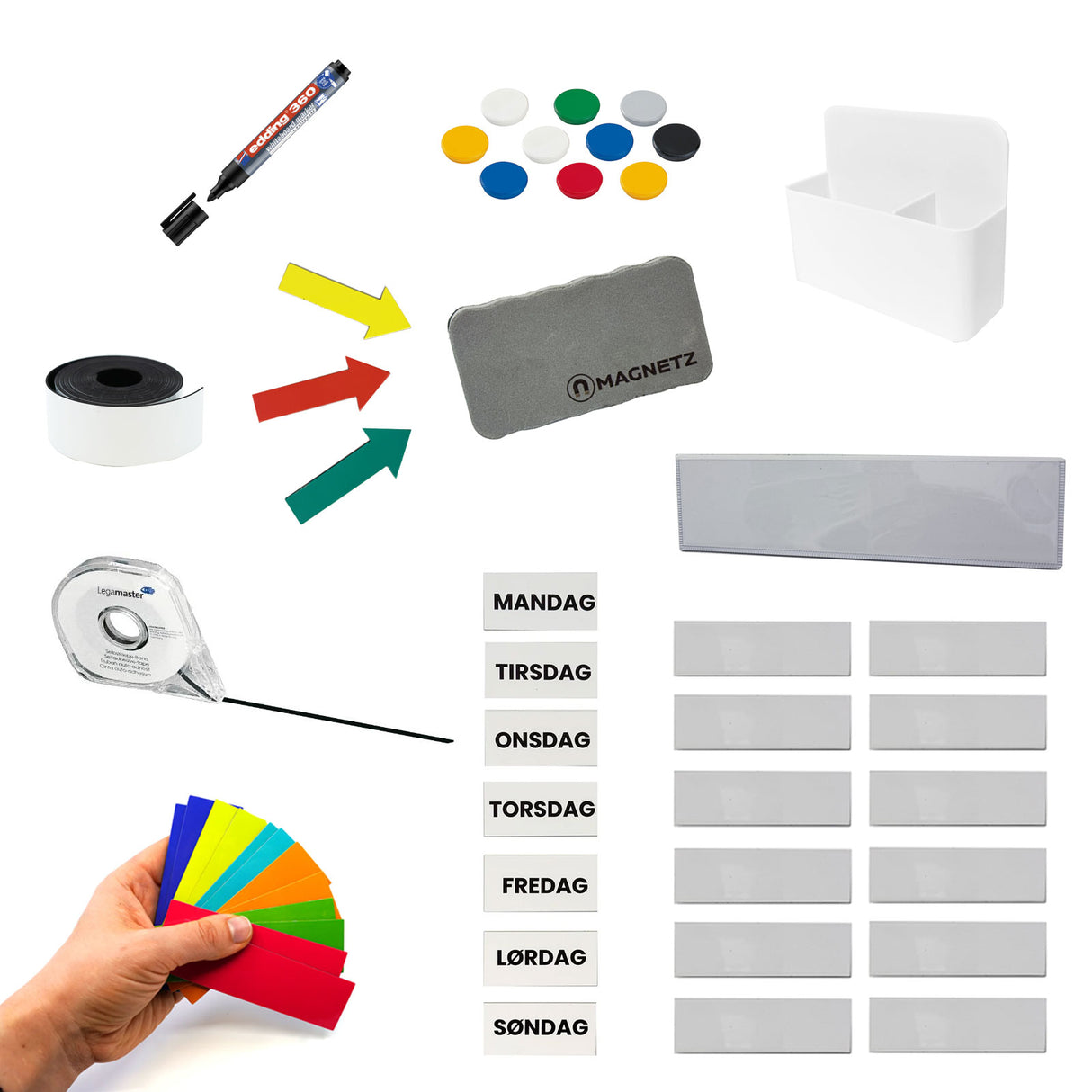 Samlesæt tavlepakke basis m. ugedage (50 dele)