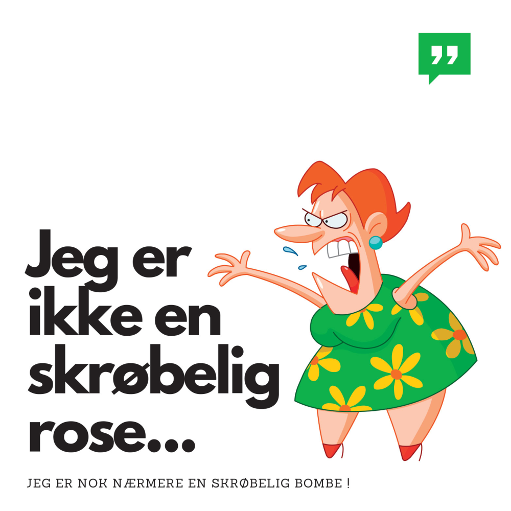 Ikke en skrøbelig rose - Køleskabsmagnet 8x8 cm.