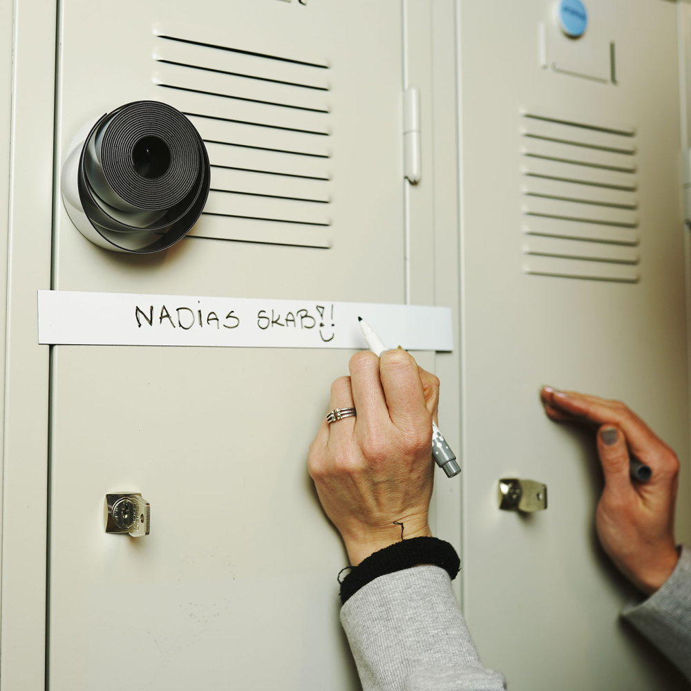 Magnetbånd m/skrivbar overflade, 30 mm. (3 meter) - Hvid