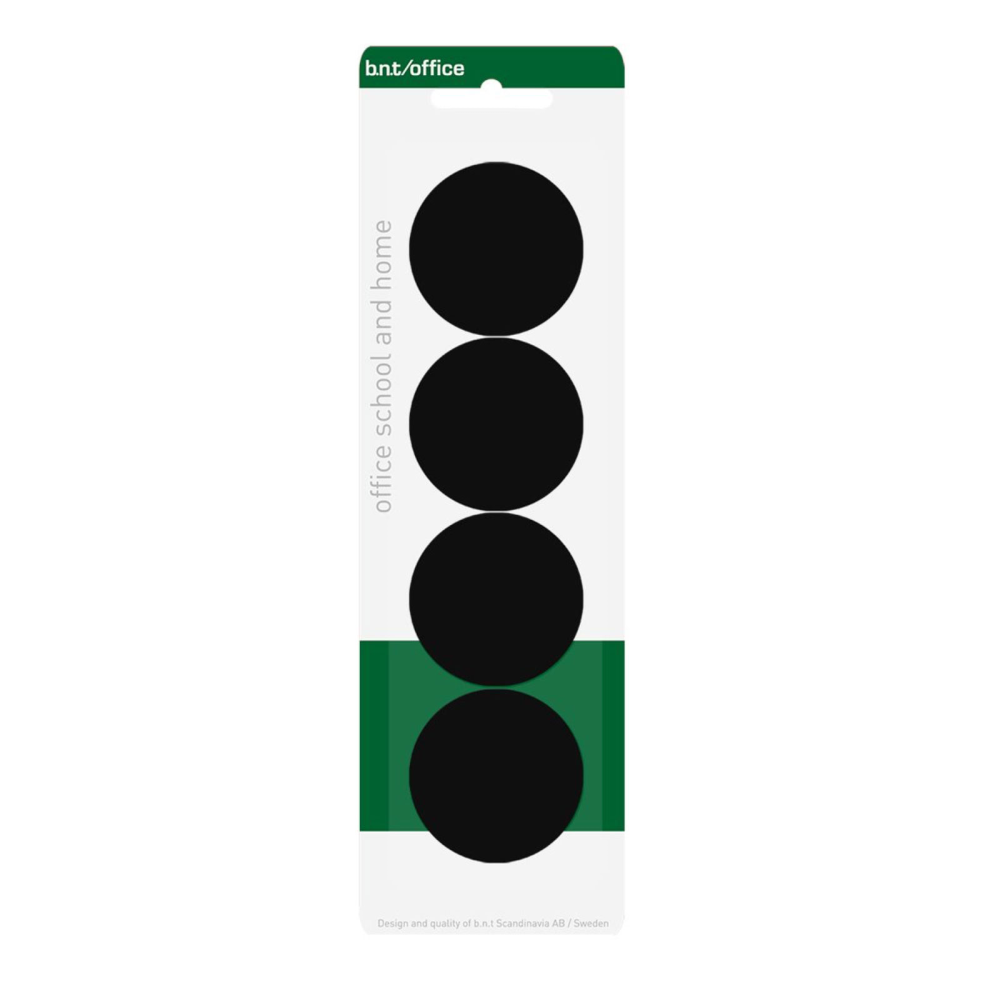 BNT Kontormagnet, Sort Ø40 mm. (4-pak)